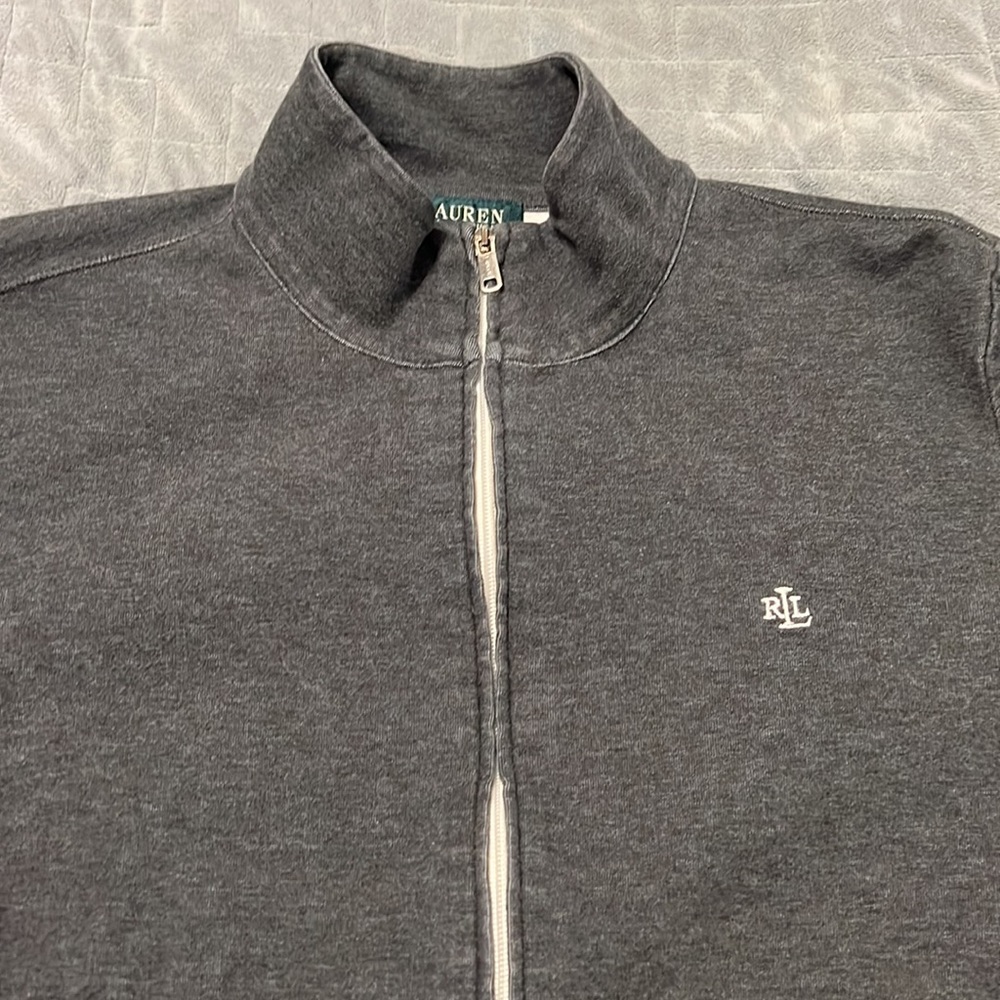 Lauren Ralph Lauren Gray Zip-Up Jacket - Picture 4 of 8